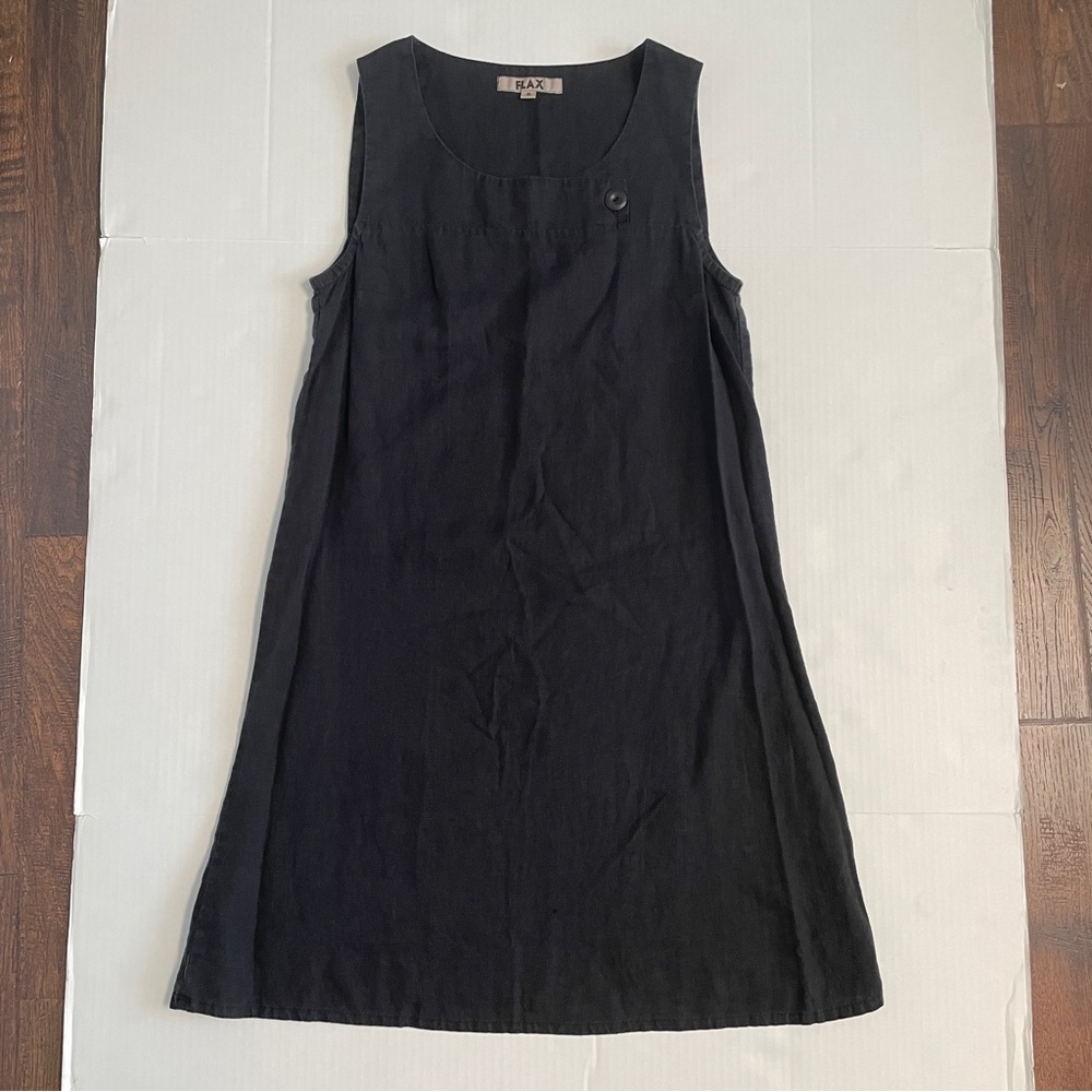 Flax Linen black tunic dress size small S